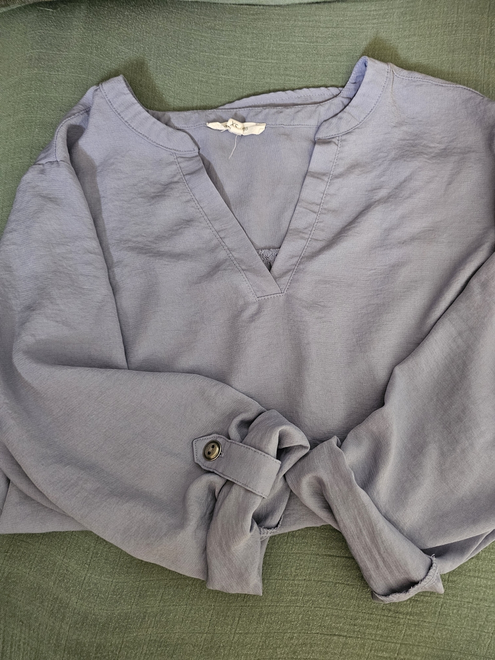 Maurices Light Blue V-Neck Tunic Style Blouse